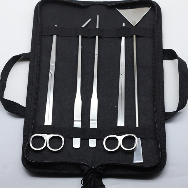 3/5Pcs/Set Aquarium Cleaning Tools Kit Tweezers Curve Scissor Fish Tank Water Plants Grass Stainless Steel Maintenance Tool Suit