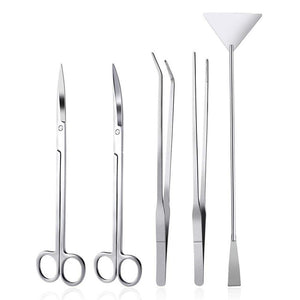 3/5Pcs/Set Aquarium Cleaning Tools Kit Tweezers Curve Scissor Fish Tank Water Plants Grass Stainless Steel Maintenance Tool Suit