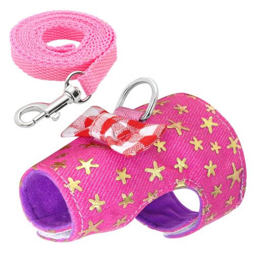 Small Pet Rabbit Hamster Bowtie Striped Star Harness Vest Leash Traction Rope For baby ferrets pet rats Bowknot Chest Strap