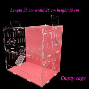 Blue Double Hamster Cage Large Size Dutch Pig Cage Acrylic Pet Nest Small Pet with 30x20x30cm