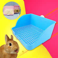 Load image into Gallery viewer, Plastic Pet Cat Rabbit Toilet Trainer Corner Litter Box Cats Toilet Mesh Square Potty Trainer Rat Hamster Corner Litter Box #3

