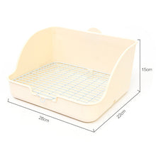 Load image into Gallery viewer, Plastic Pet Cat Rabbit Toilet Trainer Corner Litter Box Cats Toilet Mesh Square Potty Trainer Rat Hamster Corner Litter Box #3
