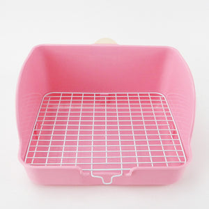 Plastic Pet Cat Rabbit Toilet Trainer Corner Litter Box Cats Toilet Mesh Square Potty Trainer Rat Hamster Corner Litter Box #3