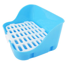 Load image into Gallery viewer, Plastic Pet Cat Rabbit Toilet Trainer Corner Litter Box Cats Toilet Mesh Square Potty Trainer Rat Hamster Corner Litter Box #3
