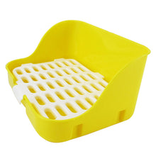 Load image into Gallery viewer, Plastic Pet Cat Rabbit Toilet Trainer Corner Litter Box Cats Toilet Mesh Square Potty Trainer Rat Hamster Corner Litter Box #3
