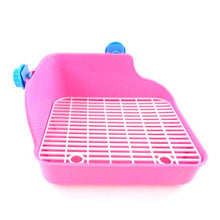 Load image into Gallery viewer, Plastic Pet Cat Rabbit Toilet Trainer Corner Litter Box Cats Toilet Mesh Square Potty Trainer Rat Hamster Corner Litter Box #3
